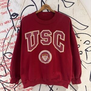 Vintage 90s USC University Southern California Crest Logo Sweatshirt